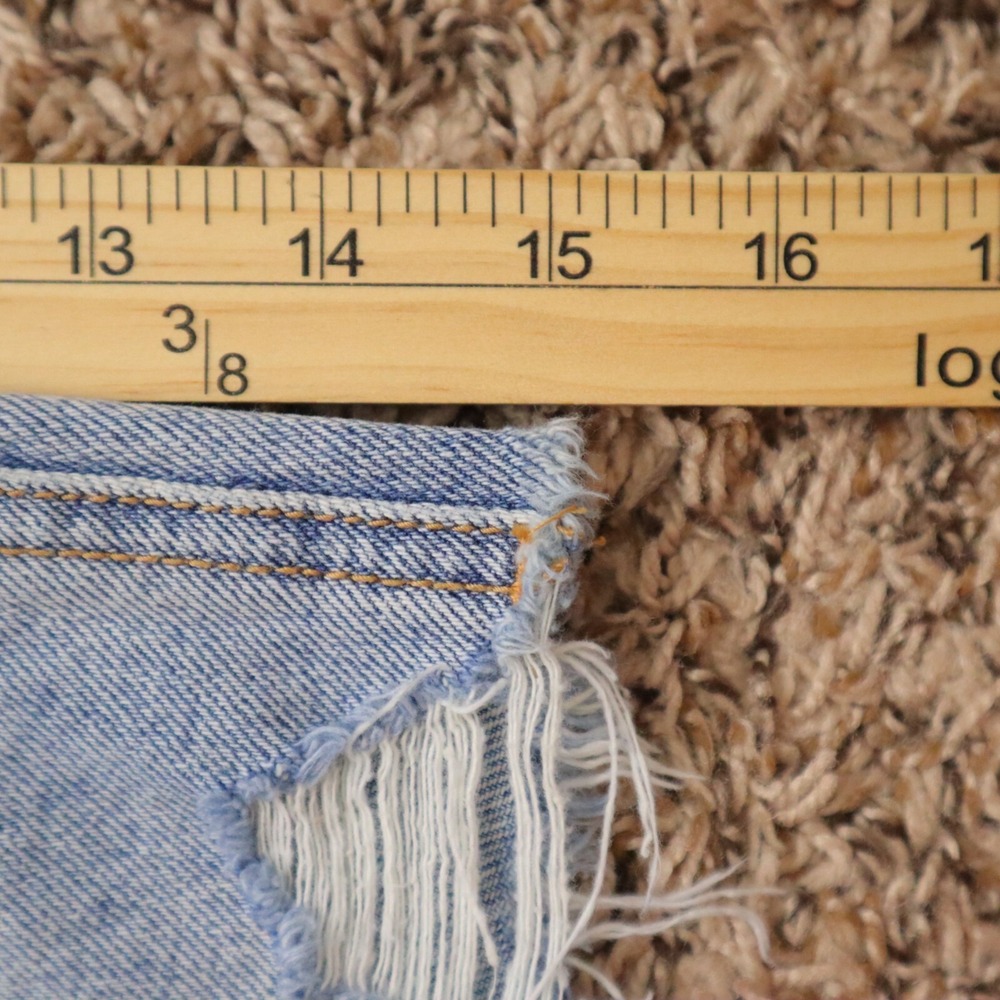 We The Free Brea Cutoff Distressed Denim Mini Skirt Size 24 Waist 12" Length 15" - Picture 15 of 16